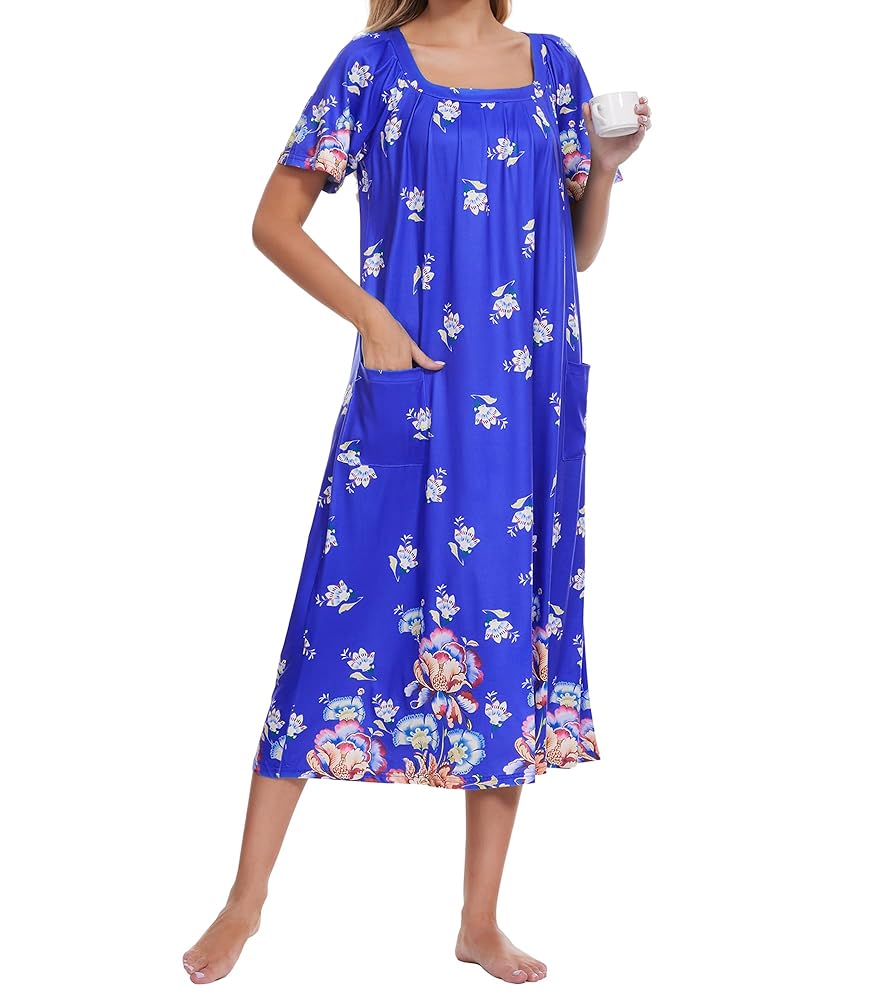 Amazon.com: Nightgowns for Women Short Sleeve Floral Print